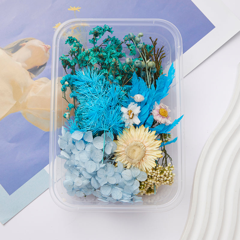 Wholesale DIY Handmade Mixed Dried Flowers Boxed Material Package Real Flowers Natural Air-dried Decorative Ornaments Dripping Glue Flower Material